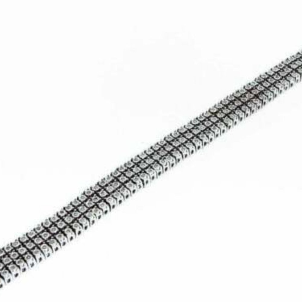 Gold finish 1.75CT 3 Rows White genuine Diamonds 3 rows Tennis Bracelet - Picture 5 of 6